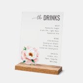 洗練された黒と白の飲料メニューサイン アクリルサイン (傾斜)