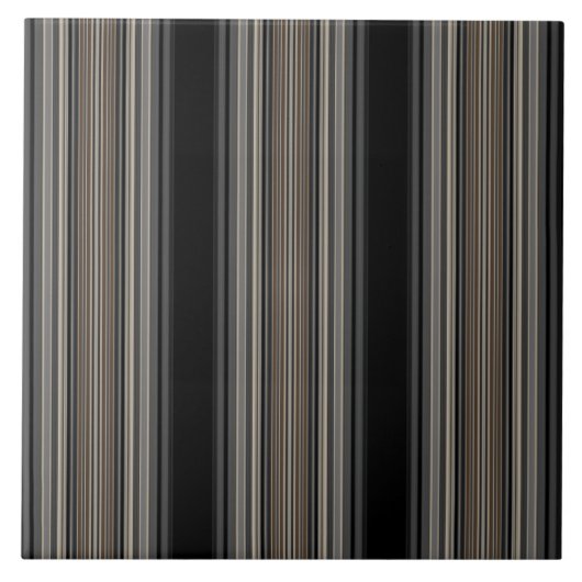 洗練された黒と茶色のストライプタイル タイル (正面)