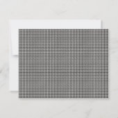 洗練された黒と象牙の千鳥格子モノグラム ノートカード (裏面)