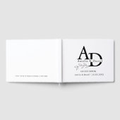 洗練された黒のカリグラフィーが施された、パーソナライズされた上質なゲストブック ゲストブック (全面)