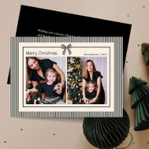 洗練された黒のストライプ クリスマス 2 枚の写真