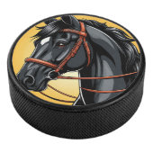 洗練された黒馬の肖像 アイスホッケーパック (3/4)