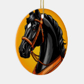 洗練された黒馬の肖像 セラミックオーナメント (右)