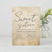 洗練された16歳の誕生日パーティー 招待状 (スタンド正面)