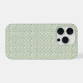 洗練された1940年代のダスティティールとマスタードの花柄 iPhoneケース (裏面横)