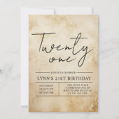 洗練された21歳の誕生日パーティー 招待状 (正面)