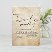 洗練された21歳の誕生日パーティー 招待状 (スタンド正面)