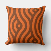 洗練された2 – トーンオランストライプ波パターン クッション (正面)