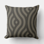 洗練された2 – トーングレーストライプの波形パターン クッション (正面)