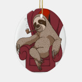 洗練された3つま先で触られた怠惰 セラミックオーナメント (右)