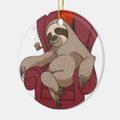 洗練された3つま先で触られた怠惰 セラミックオーナメント (左)