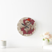 洗練された3つま先で触られた怠惰 ラウンド壁時計 (ホーム)