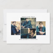 洗練された4枚の写真の卒業発表 招待状 (正面)