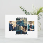 洗練された4枚の写真の卒業発表 招待状 (スタンド正面)