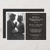 洗練された50周年記念結婚式パーティーの写真 招待状 (正面/裏面)