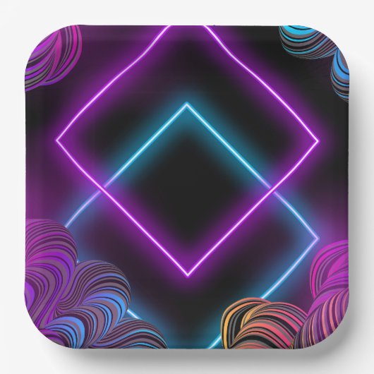 洗練された9インチスクエア紙プレート ペーパープレート (正面)