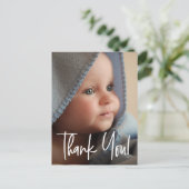 洗練された「ありがとう」垂直ベビー誕生Anno ポストカード (スタンド正面)