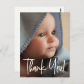 洗練された「ありがとう」垂直ベビー誕生Anno ポストカード (正面/裏面)