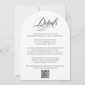 洗練された エレガント オールインワン QRコード アーチ ウェディング 招待状 (裏面)