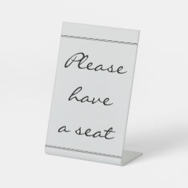 洗練された&クラシー「どうぞ席を取って」 台座サイン