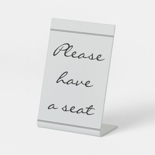 洗練された&クラシー「どうぞ席を取って」 台座サイン (正面)