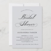 洗練された |ソフトグレーの書道ブライダルシャワー 招待状 (正面)