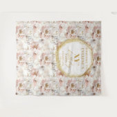 洗練された フラワーバースデイ フォトブース タペストリー (正面(横))