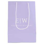 洗練された プロフェッショナル シンプル モノグラム ミニマリスト ミディアムペーパーバッグ (裏面)