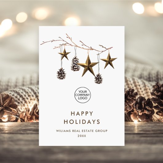 洗練された ミニマルな 法人クリスマスメッセージ シーズンカード