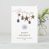 洗練された ミニマルな 法人クリスマスメッセージ シーズンカード (スタンド正面)