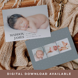 洗練された |写真モダンの誕生発表 案内状