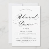 洗練された |書道の結婚リハーサル夕食会 招待状 (正面)