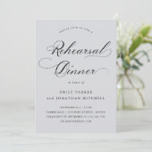 洗練された |書道ソフトグレーのリハーサルディナー 招待状 (スタンド正面)