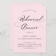 洗練された |書道赤面ピンクリハーサルディナー