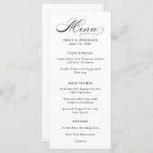 洗練された |白黒の書道メニュー メニュー (正面/裏面)