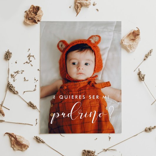 洗練された「私の名付け親になってくれますか？」の提案カード 招待状