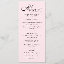 洗練された |赤面ピンクメニューの書道 メニュー