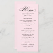 洗練された |赤面ピンクメニューの書道 メニュー (正面/裏面)