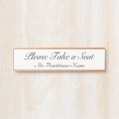 洗練された「Please Take a Seat」+名前 サインプレート (正面)