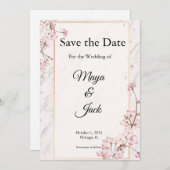 洗練された「Save the Date」 招待状 (正面/裏面)
