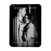 洗練されたB&Wフォト婚約したカップル結婚ズ マグネット (縦)