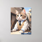 洗練されたCat Architect猫好き キャンバスプリント (正面)