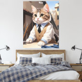 洗練されたCat Architect猫好き キャンバスプリント (インサイチュ (寝室))