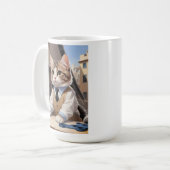 洗練されたCat Architect猫好き コーヒーマグカップ (正面左)