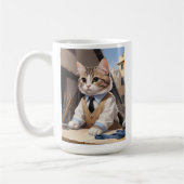 洗練されたCat Architect猫好き コーヒーマグカップ (左)