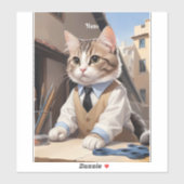 洗練されたCat Architect猫好き シール (シート)
