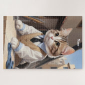 洗練されたCat Architect猫好き ジグソーパズル (横)