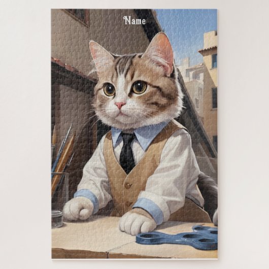 洗練されたCat Architect猫好き ジグソーパズル (縦)