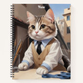 洗練されたCat Architect猫好き ノートブック (正面)