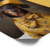 洗練されたDachshandの黄色 ポスター (角)